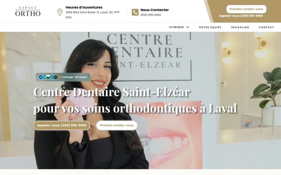 Homepage of the Espace Ortho website, designed by Mindsaw