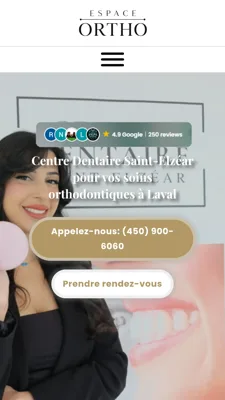 Mobile homepage of the Espace Ortho website, designed by Mindsaw
